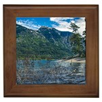 Beach At Los Alerces National Park, Chubut Province, Argentina Framed Tile