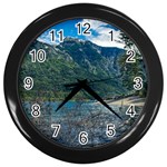 Beach At Los Alerces National Park, Chubut Province, Argentina Wall Clock (Black)