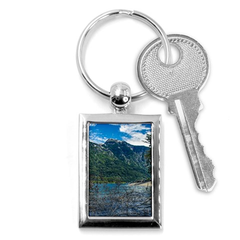 Beach At Los Alerces National Park, Chubut Province, Argentina Key Chain (Rectangle) from ArtsNow.com Front