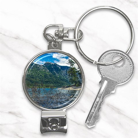 Beach At Los Alerces National Park, Chubut Province, Argentina Nail Clippers Key Chain from ArtsNow.com Front