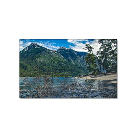 Beach At Los Alerces National Park, Chubut Province, Argentina Sticker (Rectangular) from ArtsNow.com Front