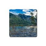 Beach At Los Alerces National Park, Chubut Province, Argentina Square Magnet