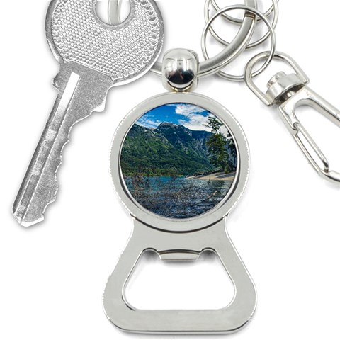 Beach At Los Alerces National Park, Chubut Province, Argentina Bottle Opener Key Chain from ArtsNow.com Front