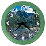 Beach At Los Alerces National Park, Chubut Province, Argentina Color Wall Clock