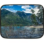 Beach At Los Alerces National Park, Chubut Province, Argentina Fleece Blanket (Mini)