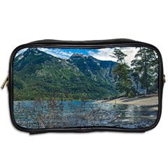 Beach At Los Alerces National Park, Chubut Province, Argentina Toiletries Bag (Two Sides) from ArtsNow.com Back