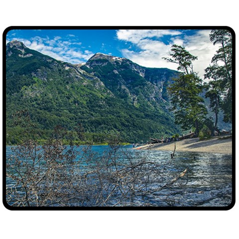 Beach At Los Alerces National Park, Chubut Province, Argentina Fleece Blanket (Medium) from ArtsNow.com 60 x50  Blanket Front