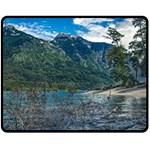 Beach At Los Alerces National Park, Chubut Province, Argentina Fleece Blanket (Medium)