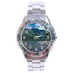 Beach At Los Alerces National Park, Chubut Province, Argentina Stainless Steel Analogue Watch