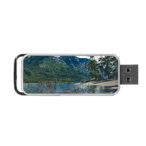 Beach At Los Alerces National Park, Chubut Province, Argentina Portable USB Flash (Two Sides) from ArtsNow.com Front