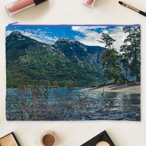 Beach At Los Alerces National Park, Chubut Province, Argentina Cosmetic Bag (XXXL) from ArtsNow.com Front