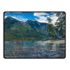 Beach At Los Alerces National Park, Chubut Province, Argentina Two Sides Fleece Blanket (Small) from ArtsNow.com 45 x34  Blanket Front