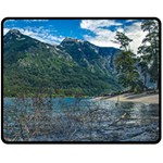 Beach At Los Alerces National Park, Chubut Province, Argentina Two Sides Fleece Blanket (Medium)