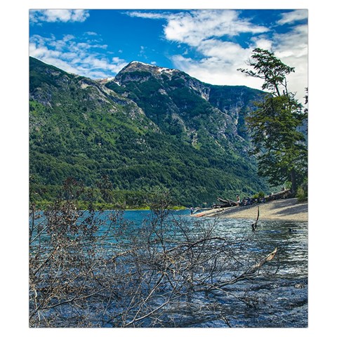 Beach At Los Alerces National Park, Chubut Province, Argentina Drawstring Pouch (Small) from ArtsNow.com Front