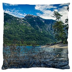 Beach At Los Alerces National Park, Chubut Province, Argentina Large Premium Plush Fleece Cushion Case (Two Sides) from ArtsNow.com Front