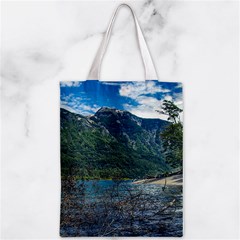 Beach At Los Alerces National Park, Chubut Province, Argentina Zipper Classic Tote Bag from ArtsNow.com Front