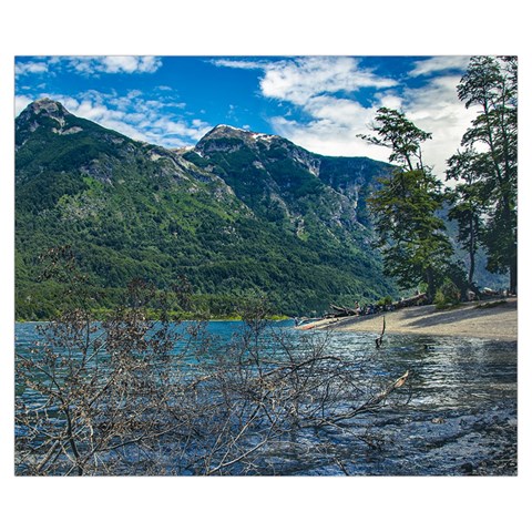 Beach At Los Alerces National Park, Chubut Province, Argentina Zipper Medium Tote Bag from ArtsNow.com Front