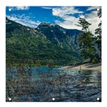 Beach At Los Alerces National Park, Chubut Province, Argentina Banner and Sign 4  x 4 