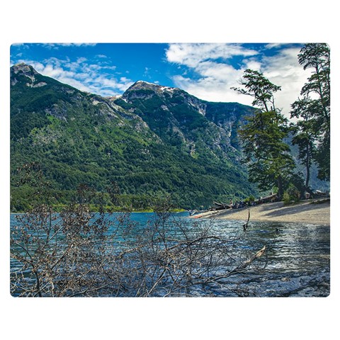 Beach At Los Alerces National Park, Chubut Province, Argentina Premium Plush Fleece Blanket (Medium) from ArtsNow.com 60 x50  Blanket Front