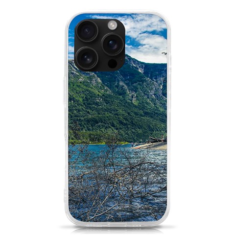 Beach At Los Alerces National Park, Chubut Province, Argentina iPhone 16 Pro TPU UV Print Case from ArtsNow.com Front