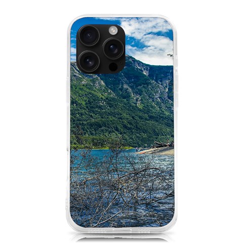 Beach At Los Alerces National Park, Chubut Province, Argentina iPhone 16 Pro Max TPU UV Print Case from ArtsNow.com Front