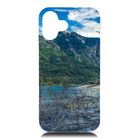 Beach At Los Alerces National Park, Chubut Province, Argentina iPhone 16 Plus Black UV Print PC Hardshell Case from ArtsNow.com Front