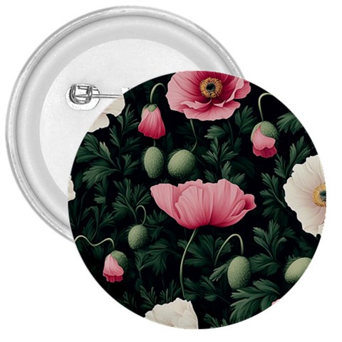 Poppy Flower Plant Petals Bloom 3  Buttons from ArtsNow.com Front