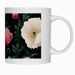 Poppy Flower Plant Petals Bloom White Mug from ArtsNow.com Right