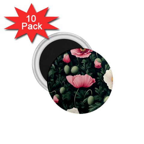 Poppy Flower Plant Petals Bloom 1.75  Magnets (10 pack)  from ArtsNow.com Front