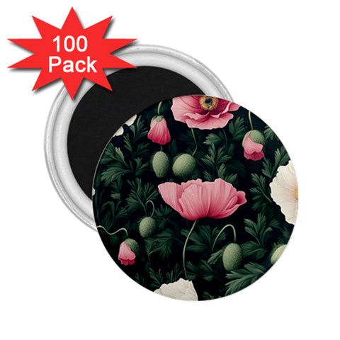 Poppy Flower Plant Petals Bloom 2.25  Magnets (100 pack)  from ArtsNow.com Front