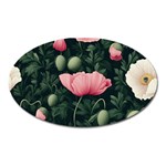 Poppy Flower Plant Petals Bloom Oval Magnet