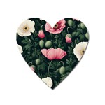 Poppy Flower Plant Petals Bloom Heart Magnet