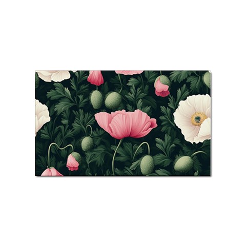 Poppy Flower Plant Petals Bloom Sticker Rectangular (100 pack) from ArtsNow.com Front