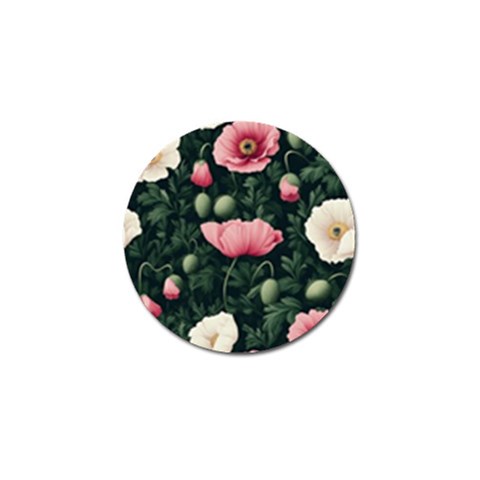 Poppy Flower Plant Petals Bloom Golf Ball Marker from ArtsNow.com Front