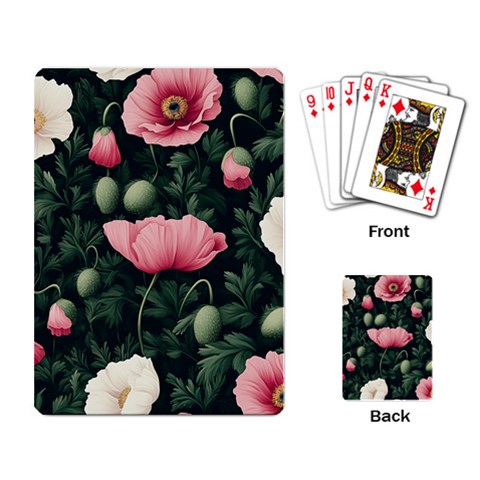 Poppy Flower Plant Petals Bloom Playing Cards Single Design (Rectangle) from ArtsNow.com Back