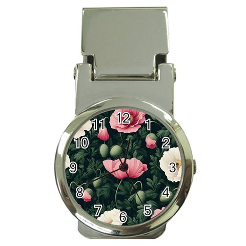 Poppy Flower Plant Petals Bloom Money Clip Watches from ArtsNow.com Front