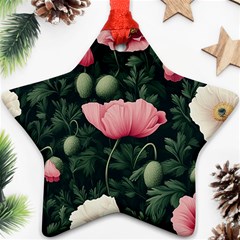 Poppy Flower Plant Petals Bloom Star Ornament (Two Sides) from ArtsNow.com Front