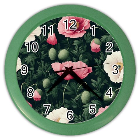 Poppy Flower Plant Petals Bloom Color Wall Clock from ArtsNow.com Front