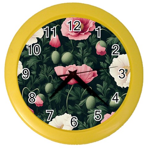 Poppy Flower Plant Petals Bloom Color Wall Clock from ArtsNow.com Front