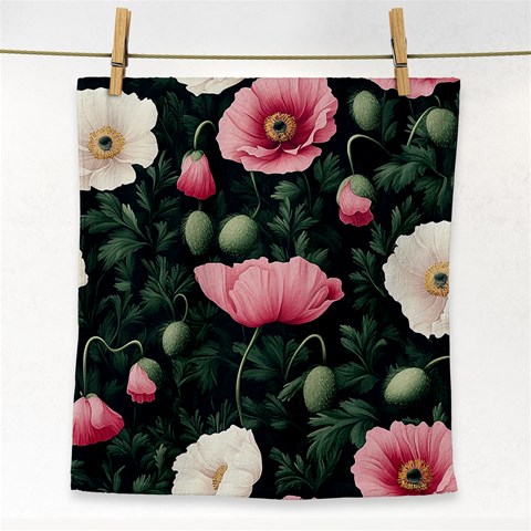 Poppy Flower Plant Petals Bloom Face Towel from ArtsNow.com Front