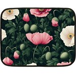 Poppy Flower Plant Petals Bloom Fleece Blanket (Mini)