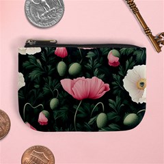 Poppy Flower Plant Petals Bloom Mini Coin Purse from ArtsNow.com Front