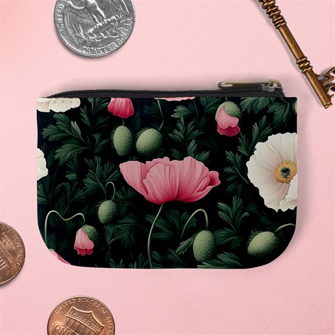 Poppy Flower Plant Petals Bloom Mini Coin Purse from ArtsNow.com Back