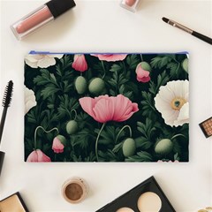 Poppy Flower Plant Petals Bloom Cosmetic Bag (Large) from ArtsNow.com Front