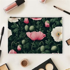 Poppy Flower Plant Petals Bloom Cosmetic Bag (Large) from ArtsNow.com Front