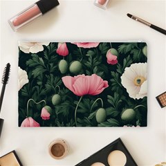 Poppy Flower Plant Petals Bloom Cosmetic Bag (Large) from ArtsNow.com Back