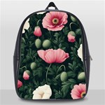 Poppy Flower Plant Petals Bloom School Bag (Large)