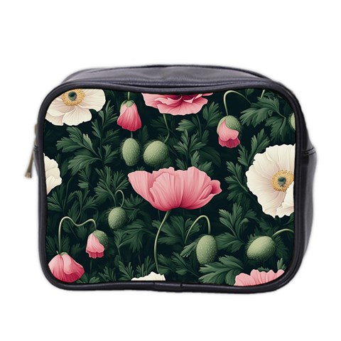 Poppy Flower Plant Petals Bloom Mini Toiletries Bag (Two Sides) from ArtsNow.com Front