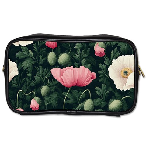 Poppy Flower Plant Petals Bloom Toiletries Bag (Two Sides) from ArtsNow.com Front