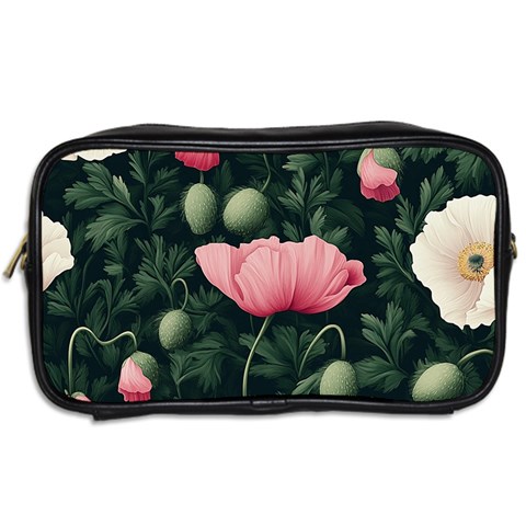 Poppy Flower Plant Petals Bloom Toiletries Bag (Two Sides) from ArtsNow.com Back